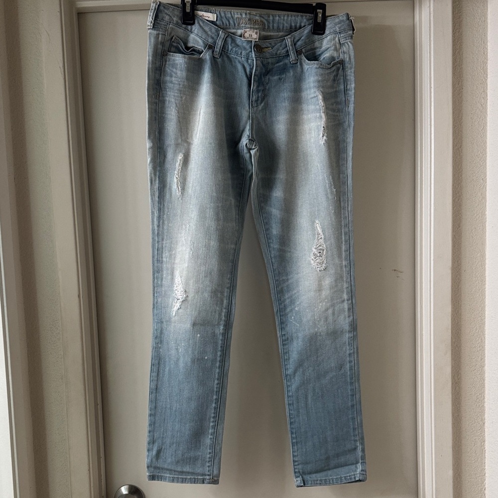 Decree Light Blue Distressed Skinny Jeans